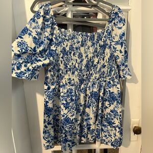 Blue and White Top